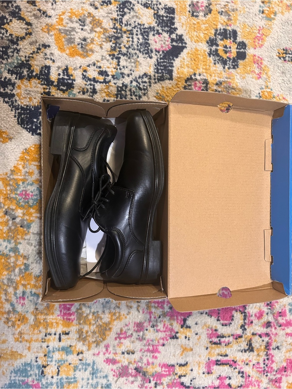 Stafford Black Men's Lace-Up Oxford Dress Shoes